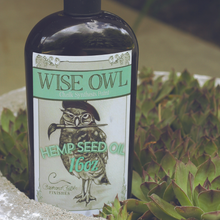 Load image into Gallery viewer, Bottle of Wise Owl Hemp Seed Oil 16oz