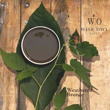Load image into Gallery viewer, Wise Owl Paint in colour Weathered Bronze on leaf