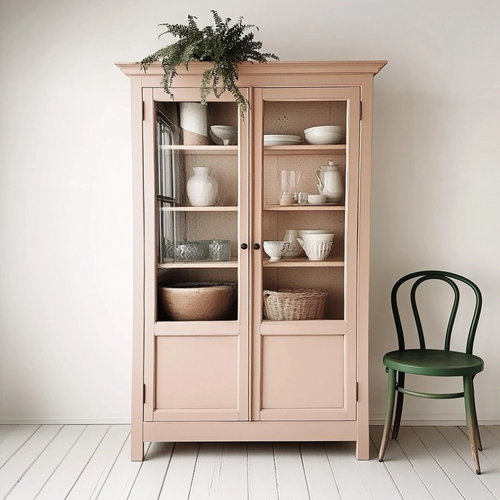 Cabinet painted in Wise Owl Paint colour Blush